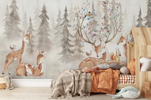 Tranh dán tường 3D động vật ngộ nghĩnh TDT1096