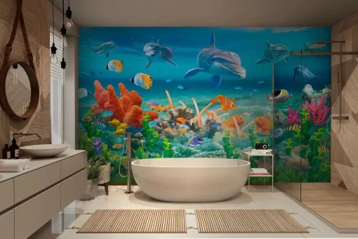 Tranh dán tường 3D phong cảnh đại dương TDT1115