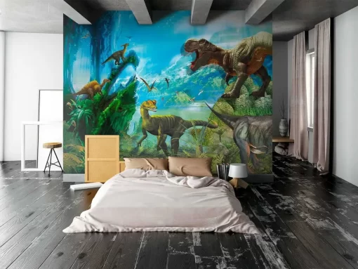 Tranh dán tường 3D khủng long bạo chúa TDT1133