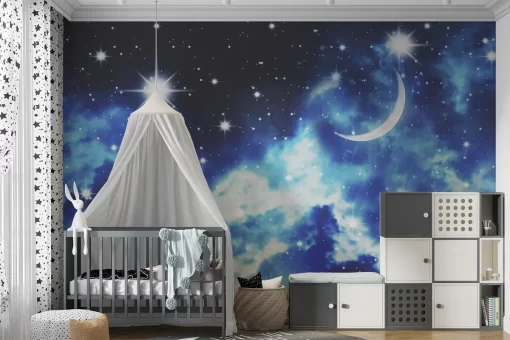 Tranh dán tường 3D phong cảnh bầu trời sao TDT1136