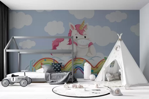 Tranh dán tường 3D kỳ lân ngộ nghĩnh TDT1170