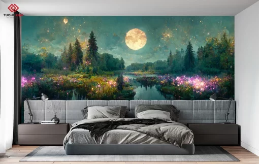 Tranh dán tường 3D phong cảnh thiên nhiên TDT1311