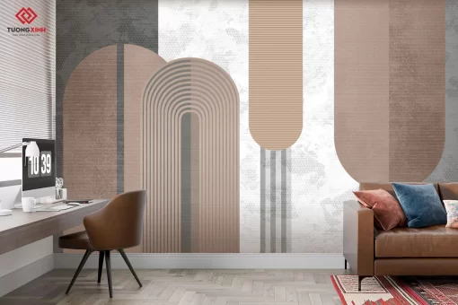 Tranh dán tường 3D phong cách tối giản TDT1415