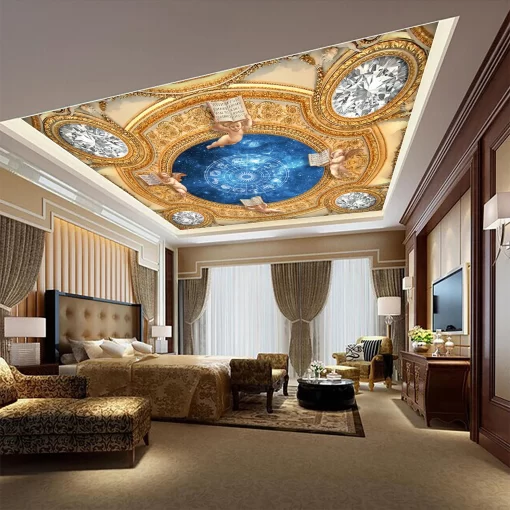 Tranh dán tường 3D trang trí trần nhà TDT1569