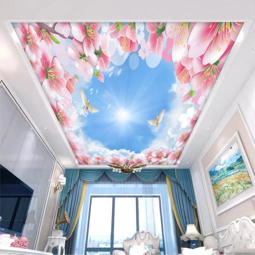 Tranh dán tường 3D xuyên sáng trang trí trần nhà TDT1576