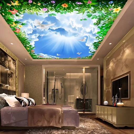 Tranh dán tường 3D xuyên sáng trang trí trần nhà TDT1583