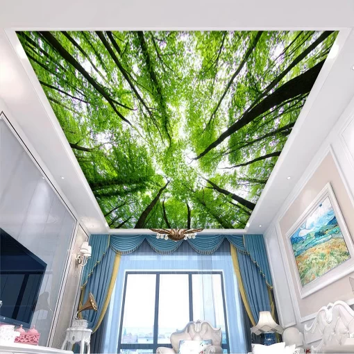 Tranh dán tường 3D trang trí trần nhà TDT1584