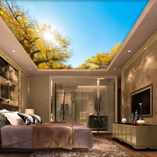 Tranh dán tường 3D xuyên sáng trang trí trần nhà TDT1600