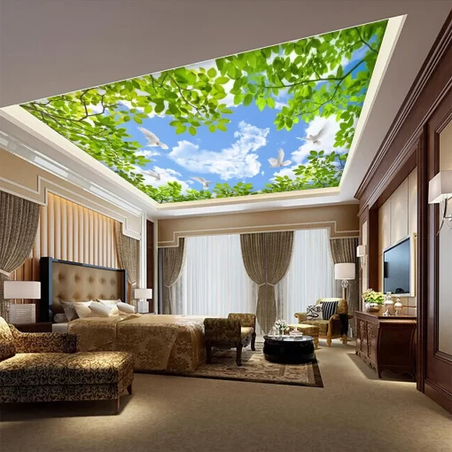 Tranh dán tường 3D xuyên sáng trang trí trần nhà TDT1602