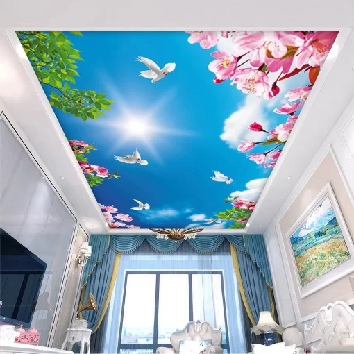 Tranh dán tường 3D xuyên sáng trang trí trần nhà TDT1603