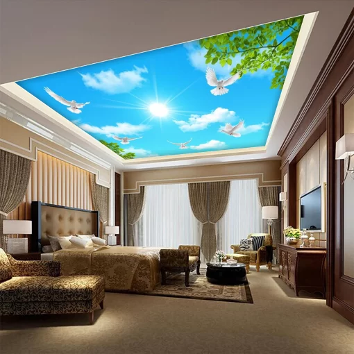 Tranh dán tường 3D xuyên sáng trang trí trần nhà TDT1612