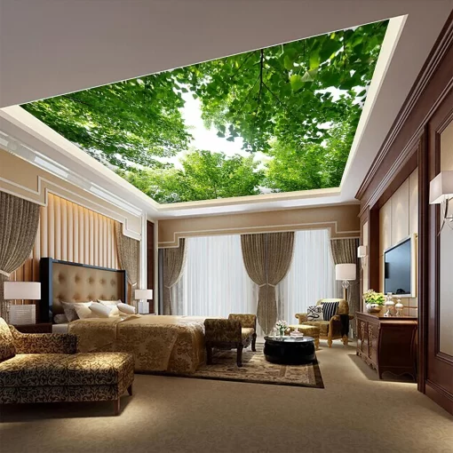 Tranh dán tường 3D xuyên sáng trang trí trần nhà TDT1614