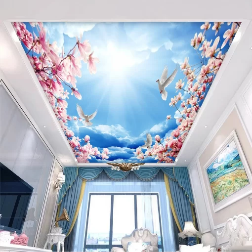 Tranh dán tường 3D xuyên sáng trang trí trần nhà TDT1623