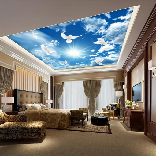 Tranh dán tường 3D xuyên sáng trang trí trần nhà TDT1627