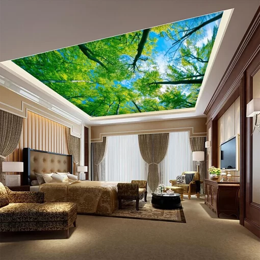 Tranh dán tường 3D trang trí trần nhà TDT1628