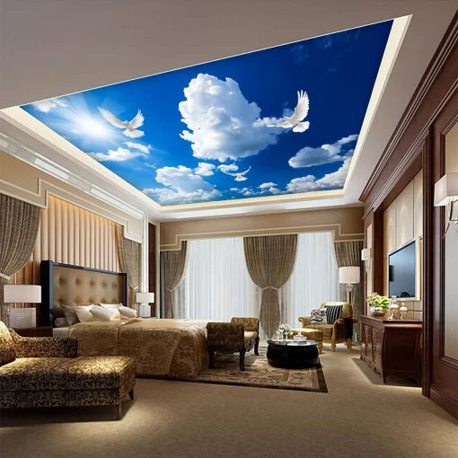 Tranh dán tường 3D xuyên sáng trang trí trần nhà TDT1629