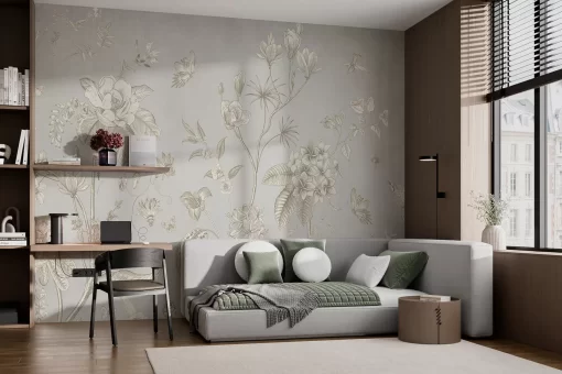 Tranh dán tường 3D hoa lá nghệ thuật TDT673