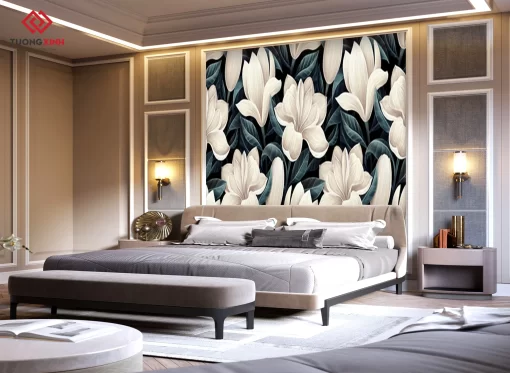 Tranh dán tường 3D bông hoa nghệ thuật TDT1410