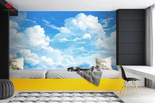 Tranh dán tường 3D phong cảnh bầu trời TDT1412