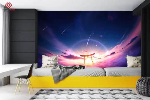 Tranh dán tường 3D phong cảnh bầu trời TDT1304