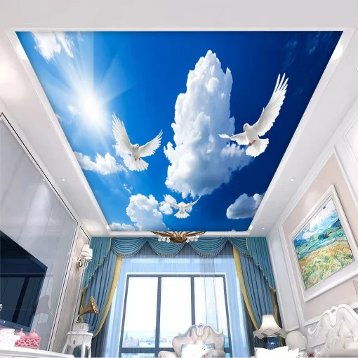 Tranh dán tường 3D xuyên sáng trang trí trần nhà TDT1601