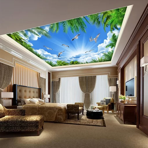 Tranh dán tường 3D xuyên sáng trang trí trần nhà TDT1613