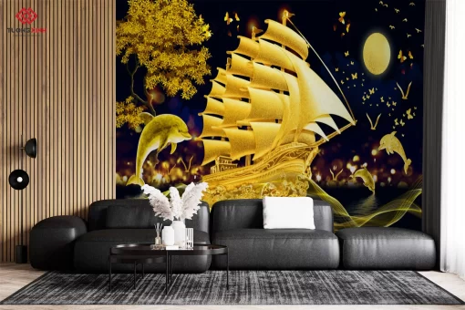 Tranh dán tường 3D thuận buồm xuôi gió TDT1429