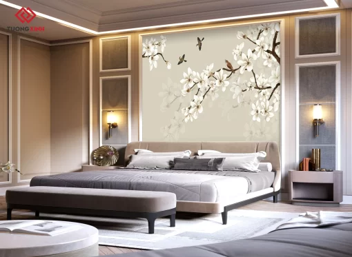 Tranh dán tường 3D phong cách indochine TDT1326