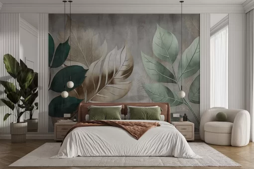 Tranh dán tường 3D lá cây nghệ thuật TDT591