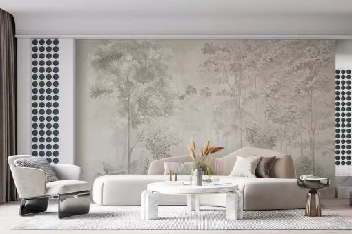 Tranh dán tường 3D phong cảnh rừng cây TDT598