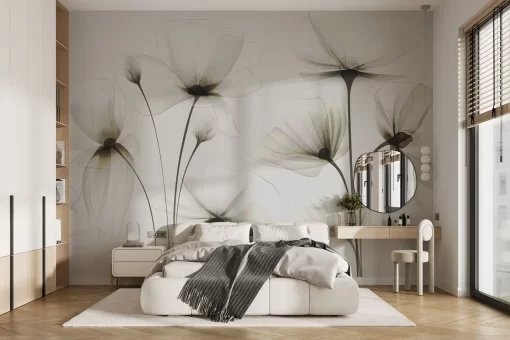 Tranh dán tường 3D bông hoa nghệ thuật TDT599