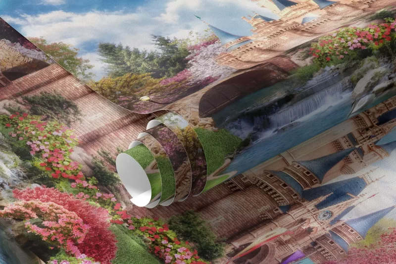 Tranh dán tường 3D lâu đài nghệ thuật TDT1100 - Ảnh 2