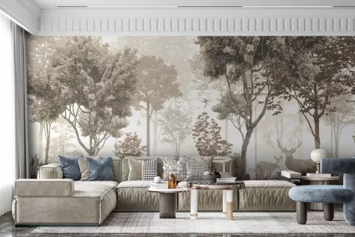 Tranh dán tường 3D phong cảnh rừng cây TDT620