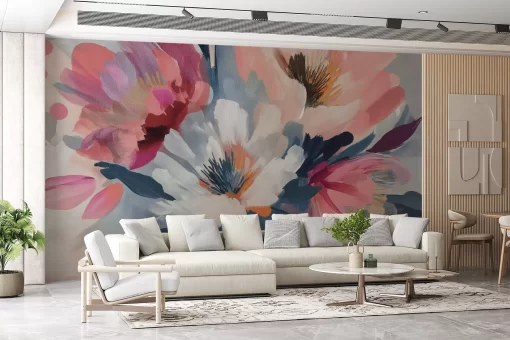 Tranh dán tường 3D bông hoa nghệ thuật TDT621