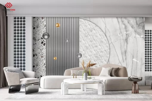 Tranh dán tường 3D trừu tượng nghệ thuật TDT1416