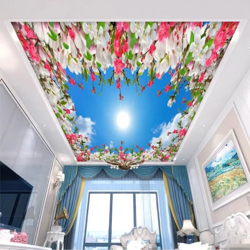 Tranh dán tường 3D xuyên sáng trang trí trần nhà TDT1516