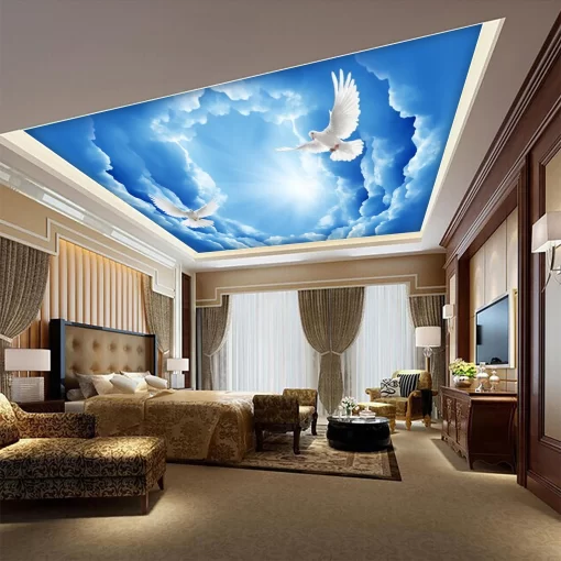 Tranh dán tường 3D xuyên sáng trang trí trần nhà TDT1517