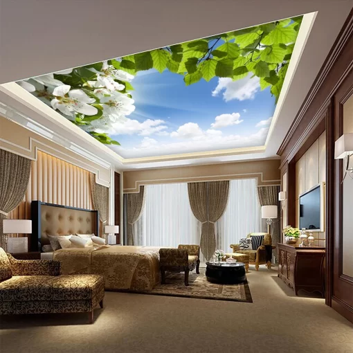 Tranh dán tường 3D xuyên sáng trang trí trần nhà TDT1529
