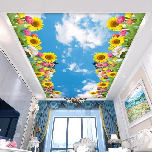 Tranh dán tường 3D xuyên sáng trang trí trần nhà TDT1537