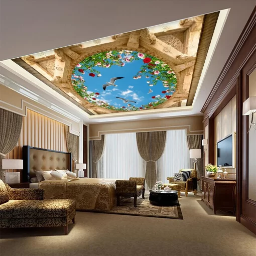 Tranh dán tường 3D trang trí trần nhà TDT1538