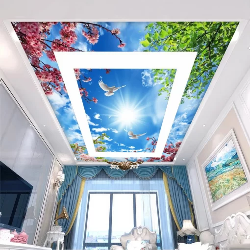 Tranh dán tường 3D xuyên sáng trang trí trần nhà TDT1541