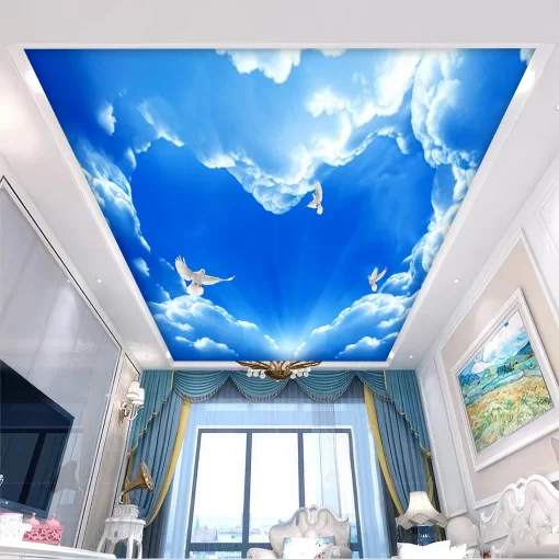 Tranh dán tường 3D xuyên sáng trang trí trần nhà TDT1548