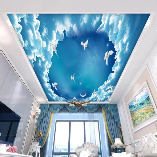 Tranh dán tường 3D trang trí trần nhà TDT1558