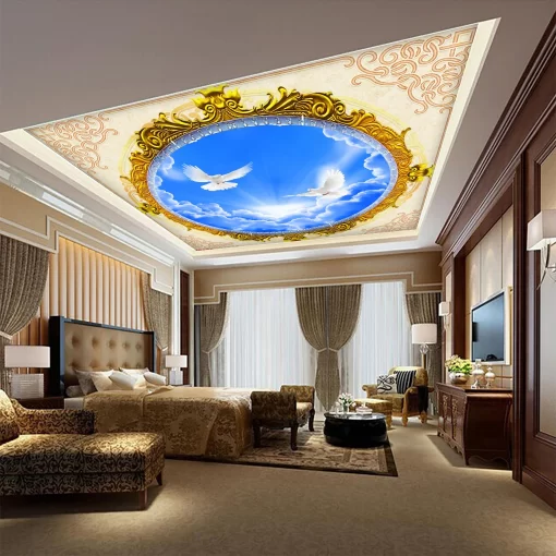 Tranh dán tường 3D xuyên sáng trang trí trần nhà TDT1559