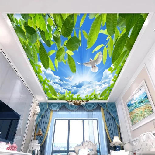 Tranh dán tường 3D xuyên sáng trang trí trần nhà TDT1564