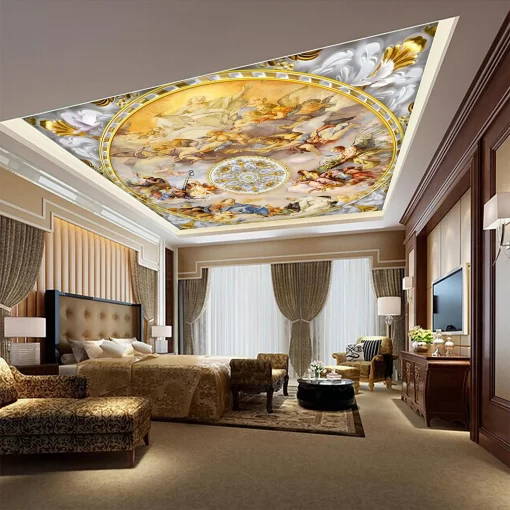 Tranh dán tường 3D trang trí trần nhà TDT1565