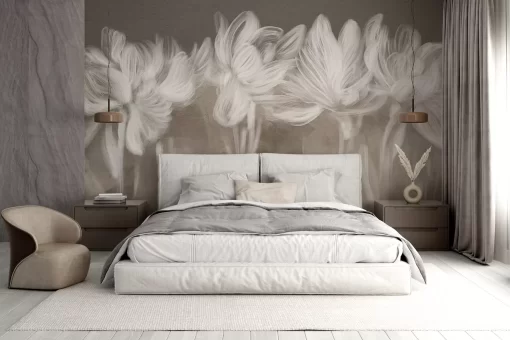 Tranh dán tường 3D hoa sen nghệ thuật TDT643