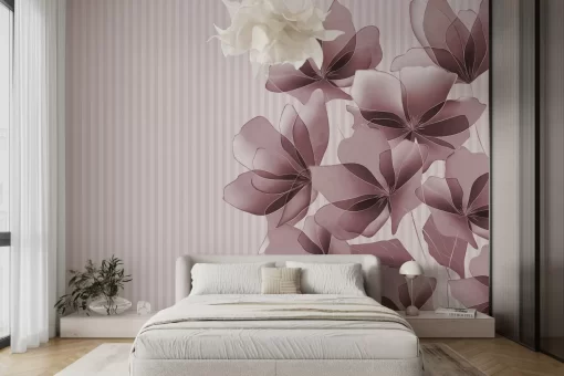 Tranh dán tường 3D bông hoa nghệ thuật TDT648