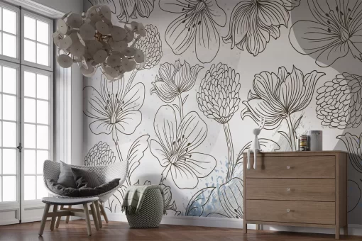 Tranh dán tường 3D bông hoa nghệ thuật TDT654