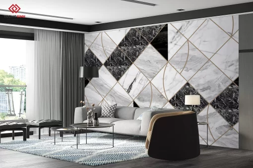 Tranh dán tường 3D trừu tượng nghệ thuật TDT1434